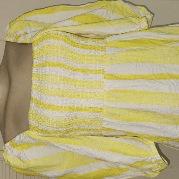 Tuckernuck Eubanks Wimberly Yellow Cabana Stripe Annie Smocked Dress - Picture 3 of 8